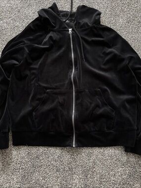 George Black Velour Full-Zip Hoodie Jacket